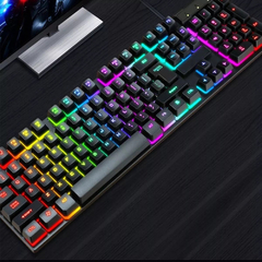 Teclado Gamer Exbom Bk-151c Qwerty Português Brasil Cor Preto Com Luz Rgb