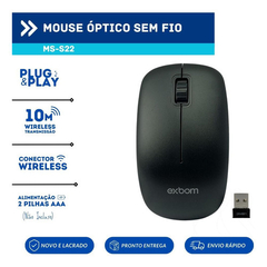 Mouse Óptico Wireless Sem Fio Usb 2.4ghz 3200dpi - loja online