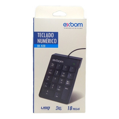 TECLADO USB NUMERICO EXBOM BK-N30 na internet