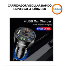 Carregador Veicular Rápido Universal 4 Saída Usb na internet