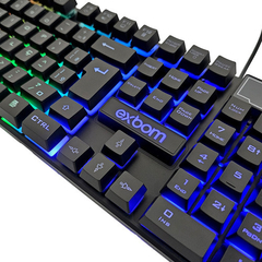 Imagem do Experiência Gamer Elevada: Teclado Semimecânico Multimídia RGB ABNT2 Exbom BK-151C - Padrão Brasileiro