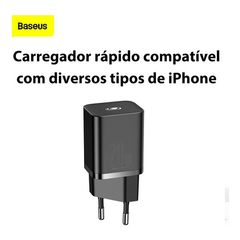 Baseus Carregador De Parede Rápido Tipo C Super Si Qc 20w - Leds Shop