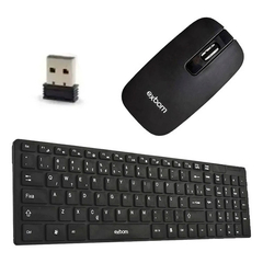 Teclado e Mouse Sem Fio 2.4ghz Multimidia Abnt2 slim - Leds Shop