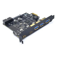 Adaptador PCI Express Hub USB 3.0 Tipo C | PCI-E USB 3.2 Gen1 | Controlador Riser Cards - Leds Shop