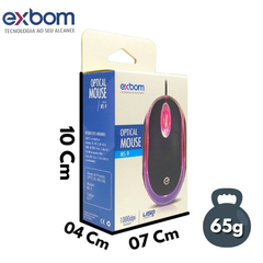 Mouse Exbom - Com fio MS-9