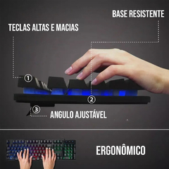 Imagem do Teclado Gamer Exbom Bk-151c Qwerty Português Brasil Cor Preto Com Luz Rgb