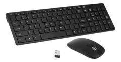 Teclado e Mouse Sem Fio 2.4ghz Multimidia Abnt2 slim