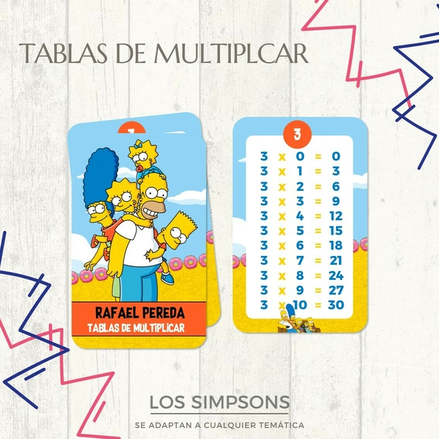 Tabla de Multiplicar de Los Simpson - Floren Digital