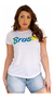 Camiseta Baby Look Feminina Do Brasil Malha Ultra Leve Top - loja online