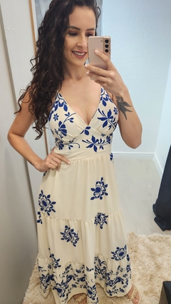 vestido Vivian azul na internet