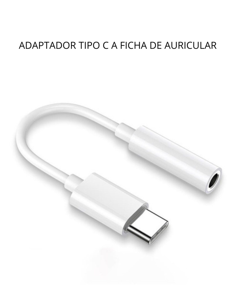 Cable Adaptador Para Auriculares Mini Plug A Ficha Type C