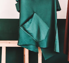 Vestido Curto Assimétrico Maxi Bolso em Neoprene - loja online