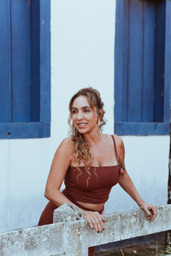 Conjunto Saia e Cropped em Linho - Cor Terra na internet