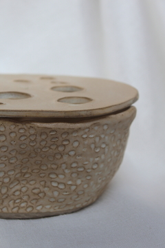 Vaso Texturizado, com Formas Orgânicas em Cerâmica Artesanal G - loja online