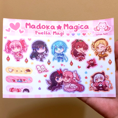 Cartela de adesivos - Madoka Magica na internet