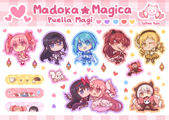 Cartela de adesivos - Madoka Magica - Letty Yukie