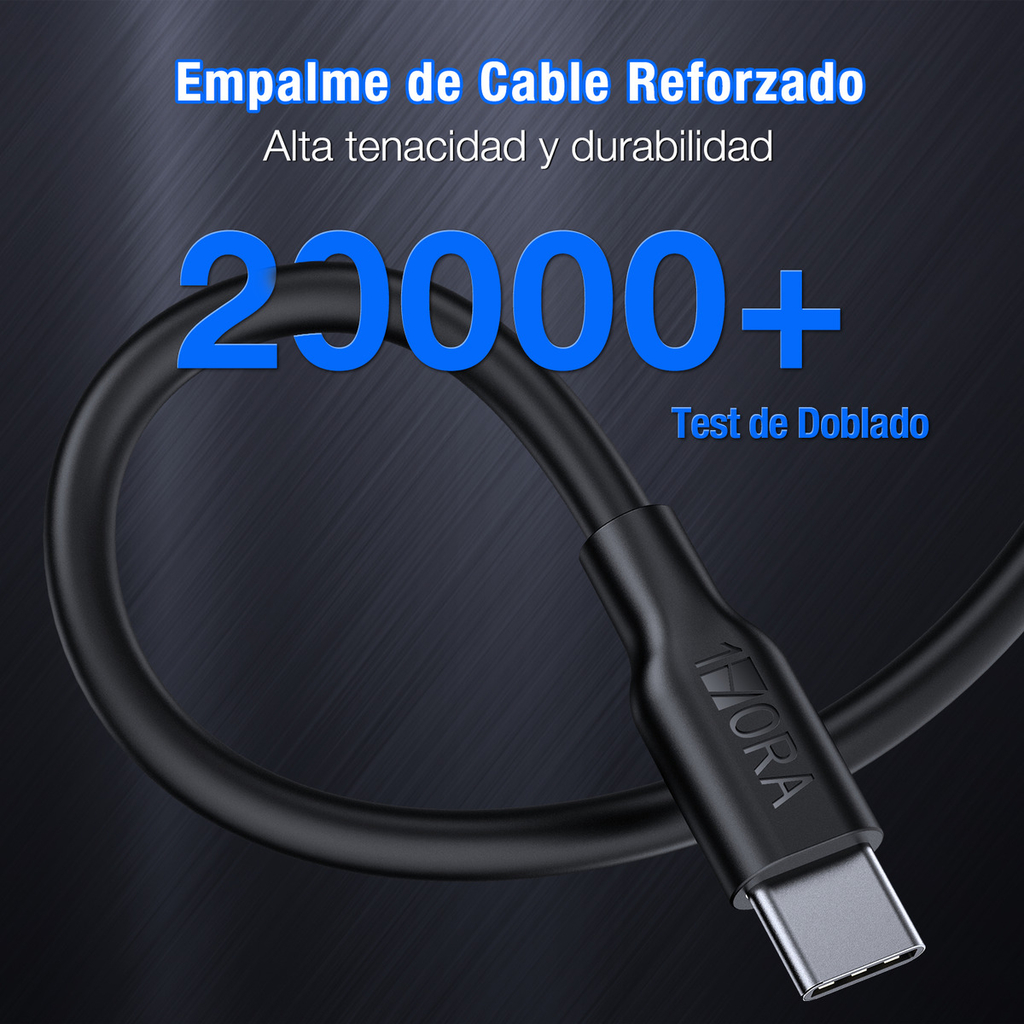 Cargador USB 2.0A Con Cable Tipo C Carga Rápida 1HORA