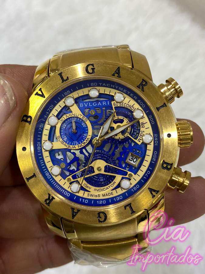 Relogio bvlgari discount fundo azul