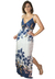 VESTIDO LONGO FLORAL BARRADO BLUE