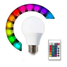 Foco LED RGB con control remoto