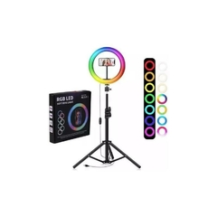 Aro luz led RGB 26cm + tripode 2 metros extensible