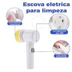 Escova de Limpeza 5 em 1 Elétrica sem fio recarregável USB multiuso