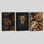 Quadros decorativos 3 telas - Golden Lion na internet