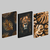 Quadros decorativos 3 telas - Golden Lion - comprar online