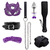 Kit Fetiche BDSM Bondage Restraint Set para Mulheres, Algemas Sexuais, Chicote, Contas Anais, Plug Anal, Vibrador de Bala - Discreta Sex Shop