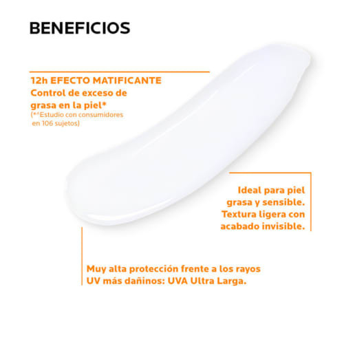 PROTECTOR SOLAR ANTHELIOS FACIAL ACABADO TOQUE SECO MATIFICANTE SPF 50 50ML LA  ROCHE POSAY