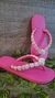 Havaiana pink com strass prata