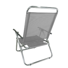 Cadeira de Praia King Reclinável em Alumínio Reforçado, suporta até 140kg, na cor Cinza - comprar online