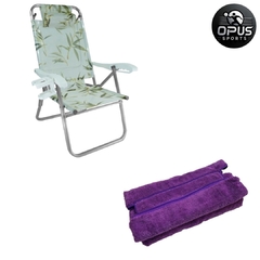 Cadeira UP Line Bambu + Capa Microfibra Lavanda - Kit