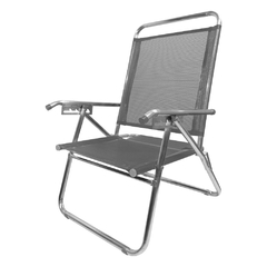 Cadeira de Praia King Reclinável em Alumínio Reforçado, suporta até 140kg, na cor Cinza na internet