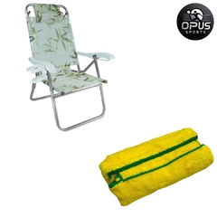 Cadeira UP Line Bambu + Capa Microfibra Amarela - Kit