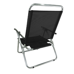 Imagem do Kit com 2 Cadeiras de Praia Modelo King Reclináveis em Alumínio Reforçado, na cor Preta