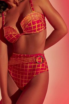 BIQUÍNI HOT XADREZ - PINK COM AMARELO - comprar online