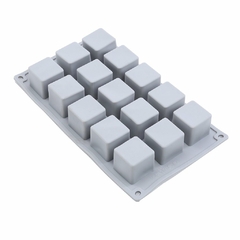 Forma De Silicone Monoporção Mini Cubo Cinza 15 cavidades - Allonsy