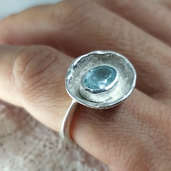 Anillo Shelter con Aguamarina - GAIA