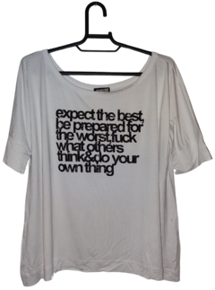 Camiseta Expect the Best Viscolycra White