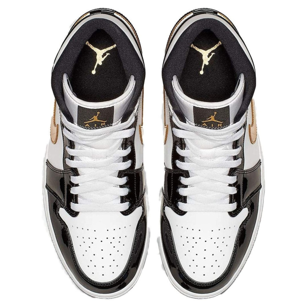 Gold black and white air best sale jordan 1