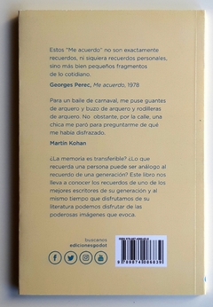 Me acuerdo - Martín Kohan - comprar online