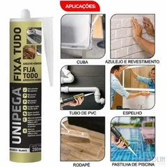 SILICONE FIXA TUDO BRANCO BR CARTUCHO 280ML - UNIPEGA - Dalmolin Constru Store