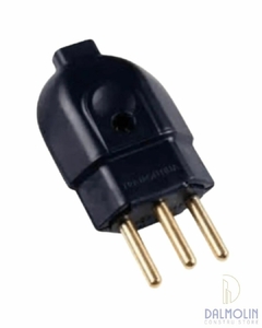 PLUGUE MACHO 2P+T 10A 250V PRETO 14070