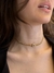 CHOKER ELO GRUMET COM PINGENTE QUADRADO EM ZIRCÔNIA