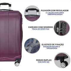 Mala Média Venture Titan 24" Bordô - Venture | Malas de Viagem