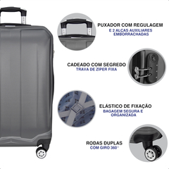 Mala de Bordo Venture Titan 20" Grafite - Venture | Malas de Viagem