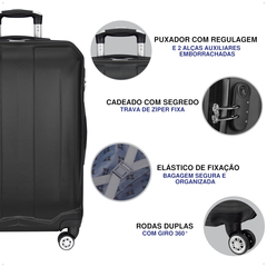 Mala Média Venture Titan 24" Preta - Venture | Malas de Viagem