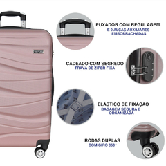 Conjunto Malas Venture Wave 2 Peças Rose Gold - loja online