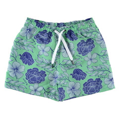 8530 Short de baño estampado aqua flores